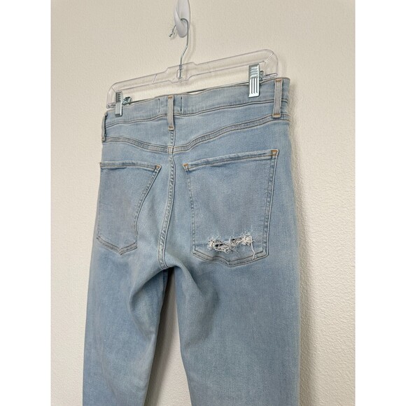 Agolde Women's Sophie High Rise Skinny Crop Light Wash Blue Distressed Size 30 - Picture 8 of 10